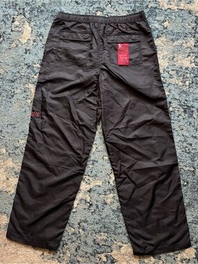 Men's Black Cargo Pants with Contrast Stitching
